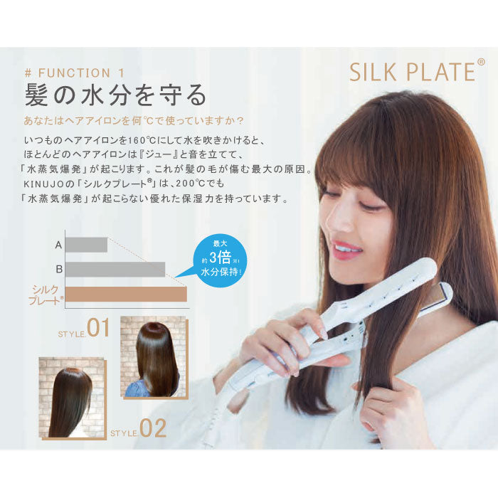 絹女 KINUJO キヌージョ ストレートアイロン ヘアアイロン シルクプレート