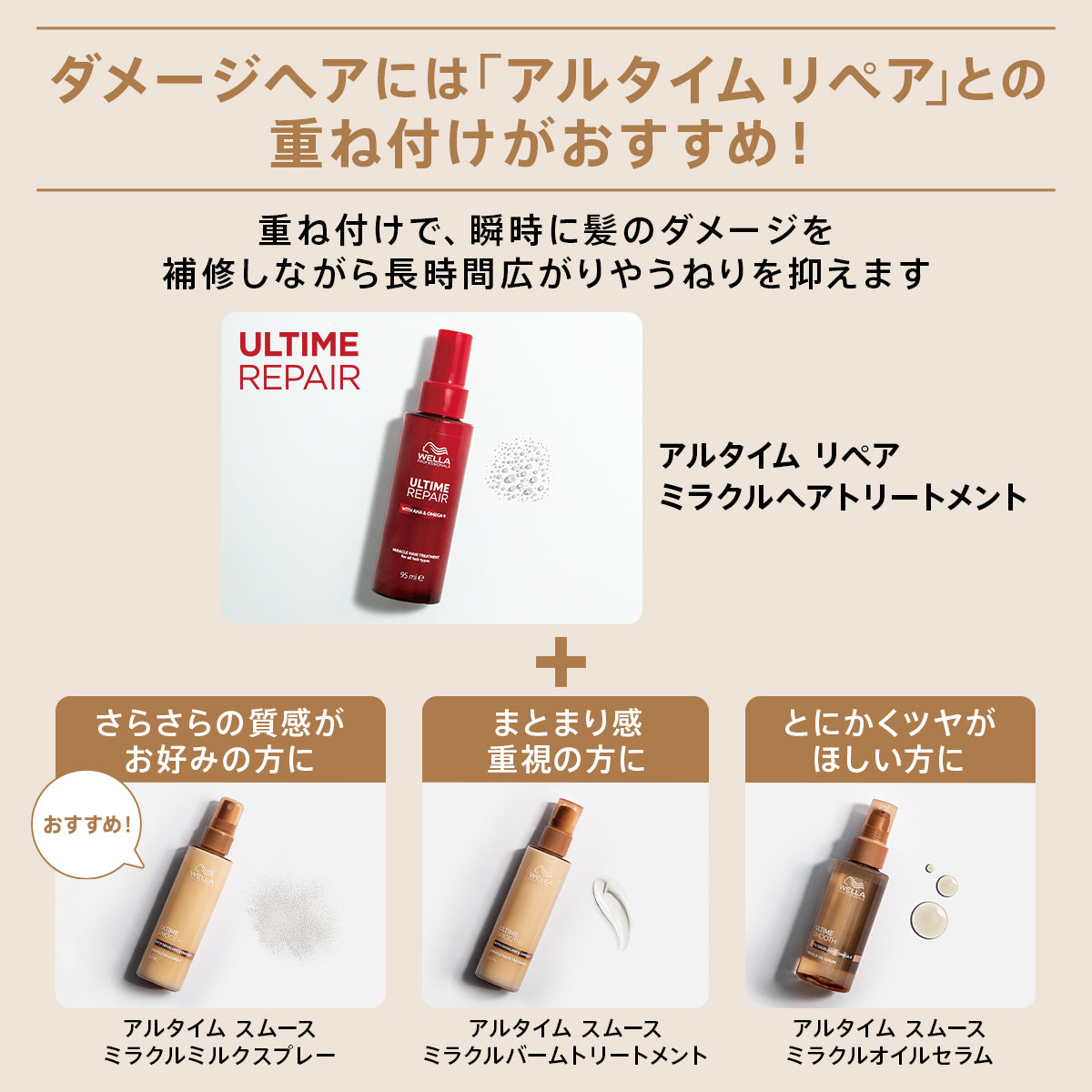 WELLA ウェラ アルタイム スムース ミラクル オイル セラム 100ml　ヘアオイル 洗い流さないトリートメント