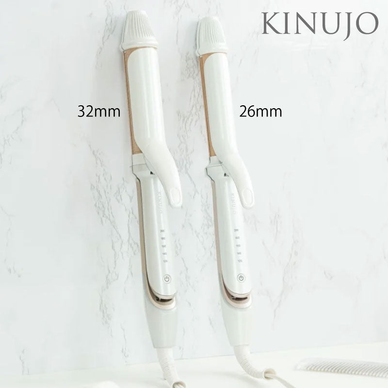 絹女 KINUJO 2WAY IRON アイロン　32mm／26ｍｍ　ストレート カール ヘアアイロン シルクプレート