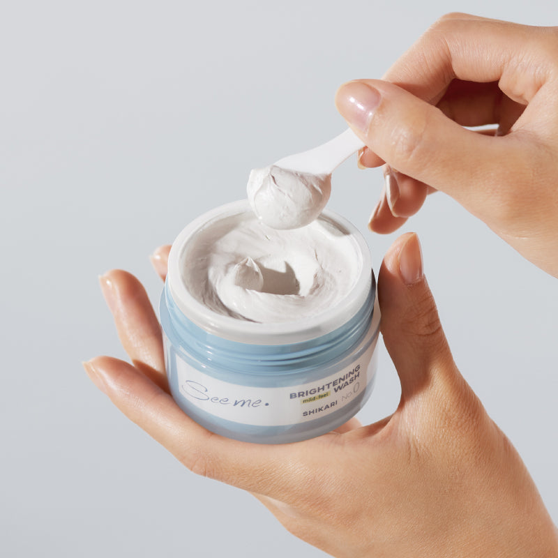 SHIKARI BRIGHTENING WASH／ブラシセット60g・詰替え用リフィル60g・ブラシ単体　医薬部外品 洗顔パック