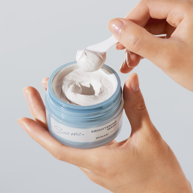 SHIKARI BRIGHTENING WASH／ブラシセット60g・詰替え用リフィル60g・ブラシ単体　医薬部外品 洗顔パック