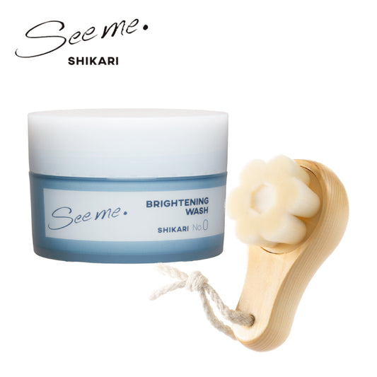 SHIKARI BRIGHTENING WASH／ブラシセット60g・詰替え用リフィル60g・ブラシ単体　医薬部外品 洗顔パック