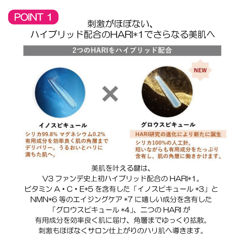 V3 インテリジェント ファンデーション 本体15g・詰替え用リフィル15g　SPF50+／PA++++／セミマット